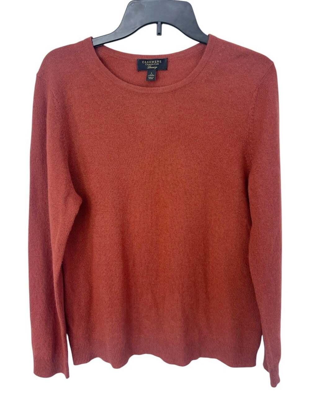 Charter Club Luxury 100% Cashmere Soft Sweater Sz L Brick Brown